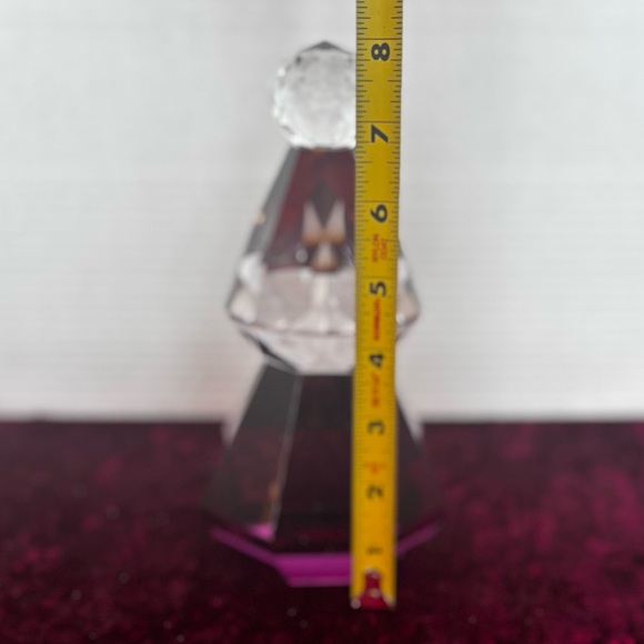 Anthropologie Cut Glass Holiday Tree Elegant Crystal Art Piece NIB Purple 8.5” - Picture 7 of 9
